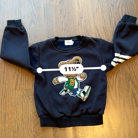 Lola + the Boys BEAR NAVY BLUE VARSITY SWEATSHIRT size 6 nautical coastal - Picture 6 of 8